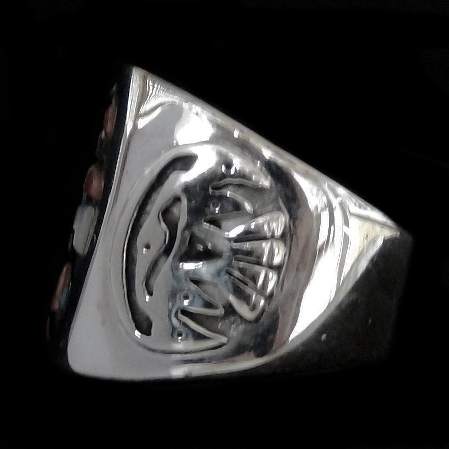 Bague Chevalière Tunderbird Overlay en Argent Pour Homme