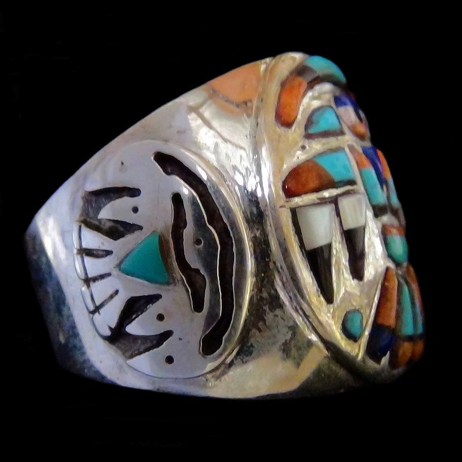 Bague Chevalière Tunderbird Overlay en Argent Pour Homme