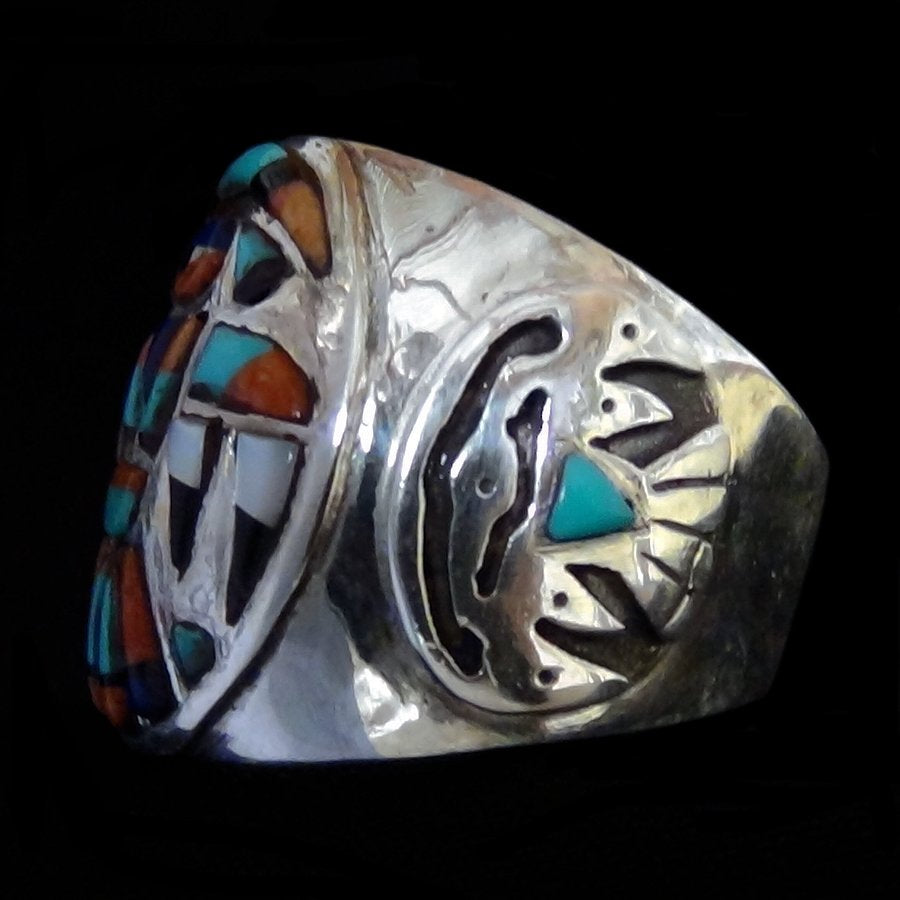 Bague Chevalière Tunderbird Overlay en Argent Pour Homme