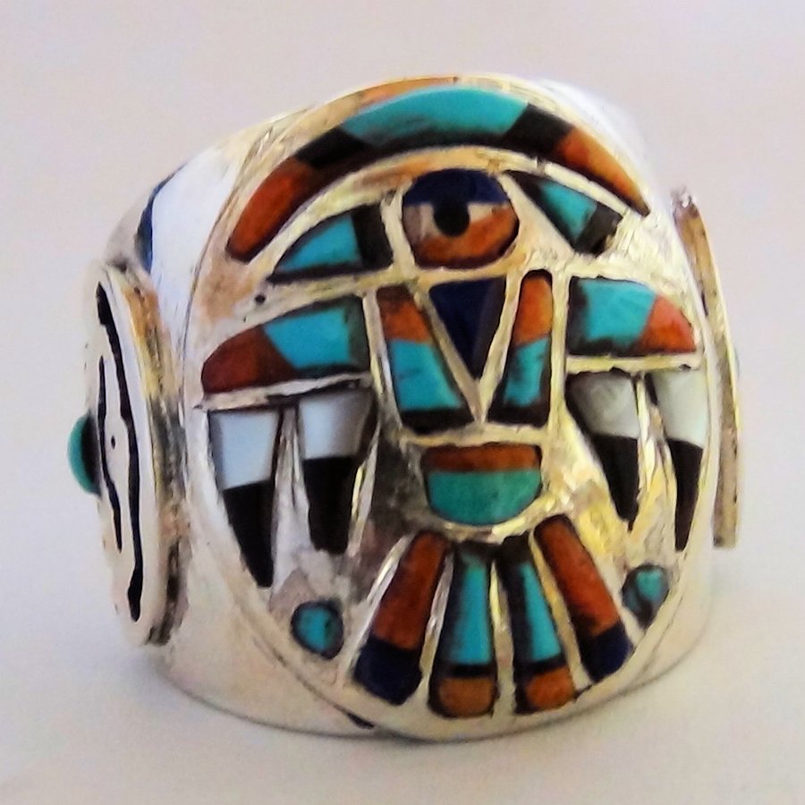 Bague Chevalière Tunderbird Overlay en Argent Pour Homme