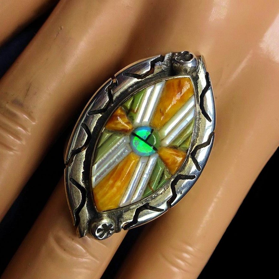 Bague Navajo Overlay Pour Femme