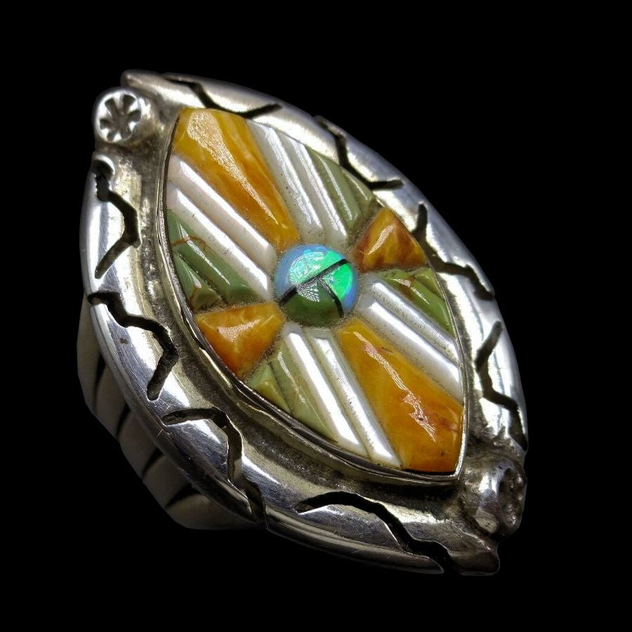Bague Navajo Overlay Pour Femme