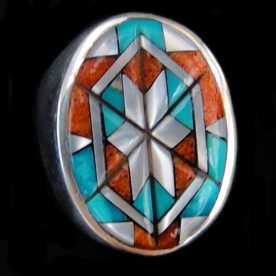 Bague Ovale Zuni en Argent 925, Flocon de Neige