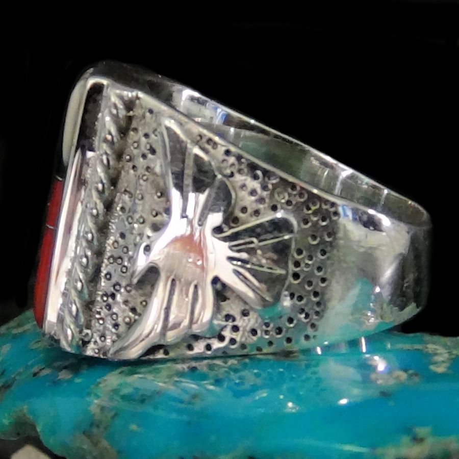 Bague Navajo Nacre et Corail