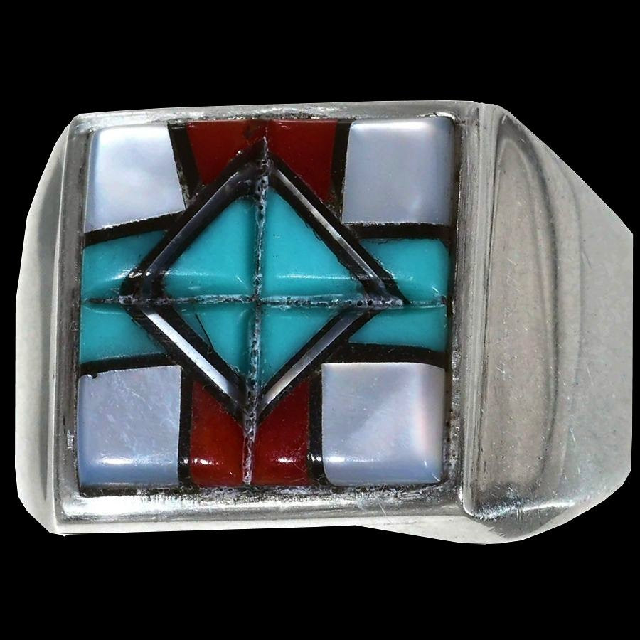 Bague Carrée Symbole Navajo