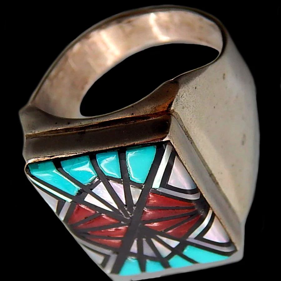 Bague Navajo Rectangulaire Spyder Web