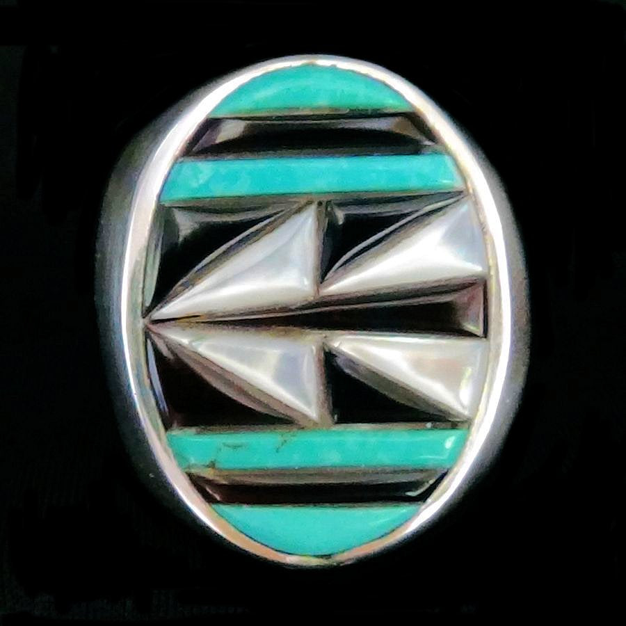 Bague Zuni Ovale Overlay en Argent 925, Flèche