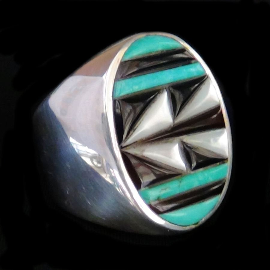 Bague Zuni Ovale Overlay en Argent 925, Flèche