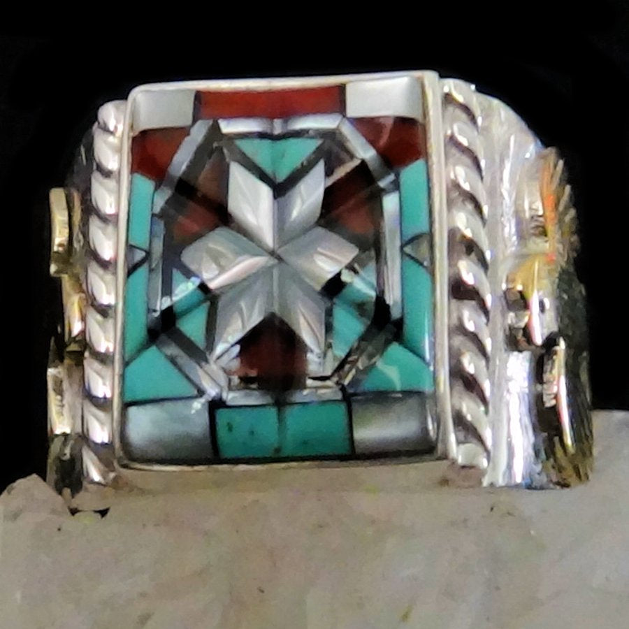 Chevalère Zuni Flocon de Neige en Argent