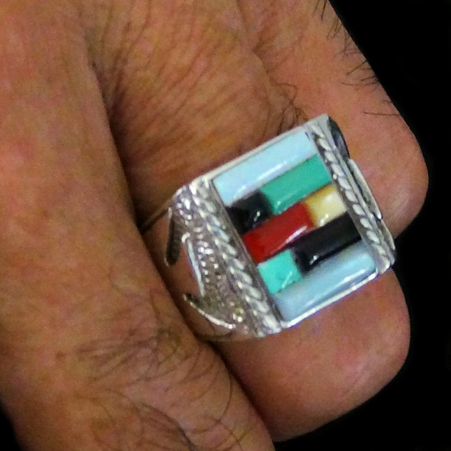 Bague Chevalière Zuni Multicolore Cobblestone