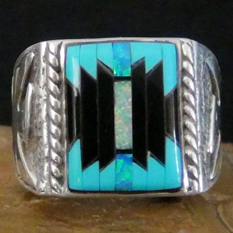 Bague Symbole Navajo Micro Inlay