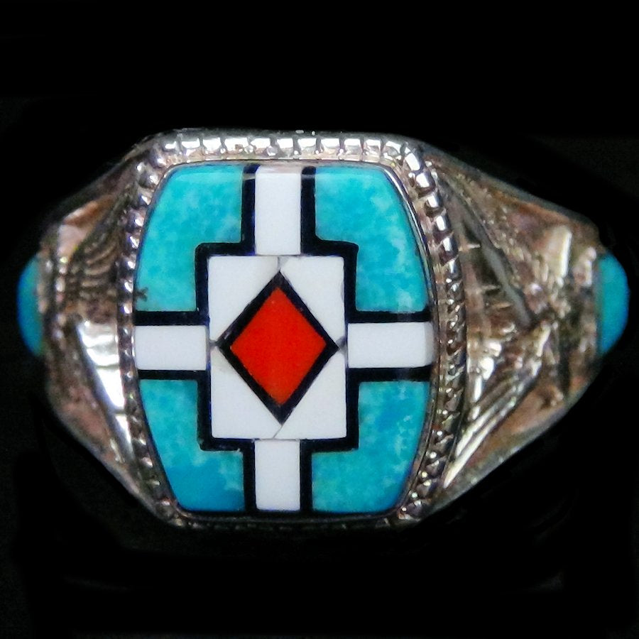 Bague Chevalière Amérindienne Pour Femme et pour Homme Symbole Navajo