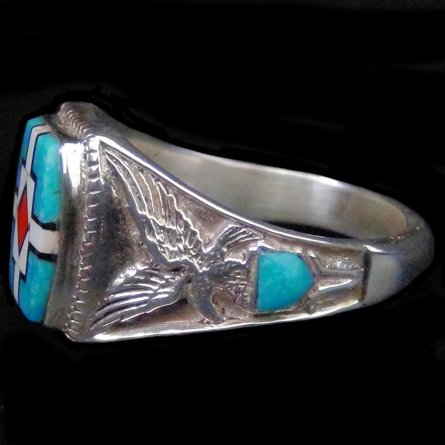 Bague Chevalière Amérindienne Pour Femme et pour Homme Symbole Navajo