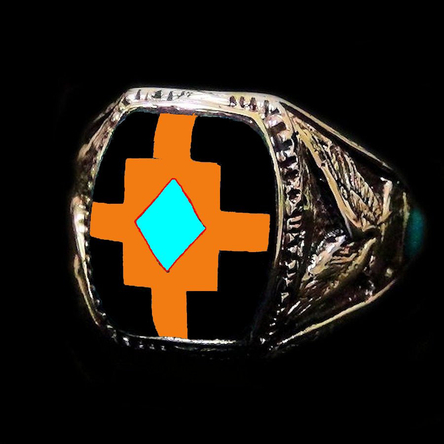 Bague Chevalière Amérindienne Pour Femme et pour Homme Symbole Navajo