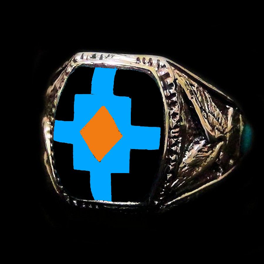 Bague Chevalière Amérindienne Pour Femme et pour Homme Symbole Navajo