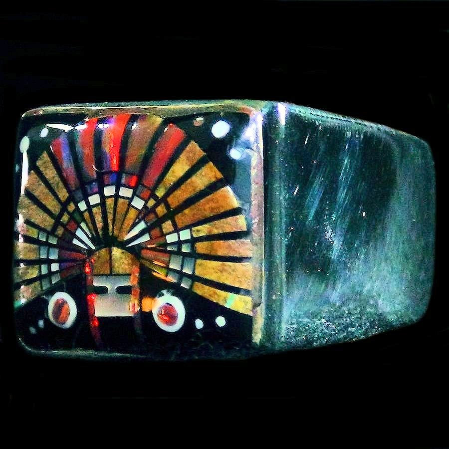 Bague Amerindienne Kashina en Argent et Pierres semi précieuses