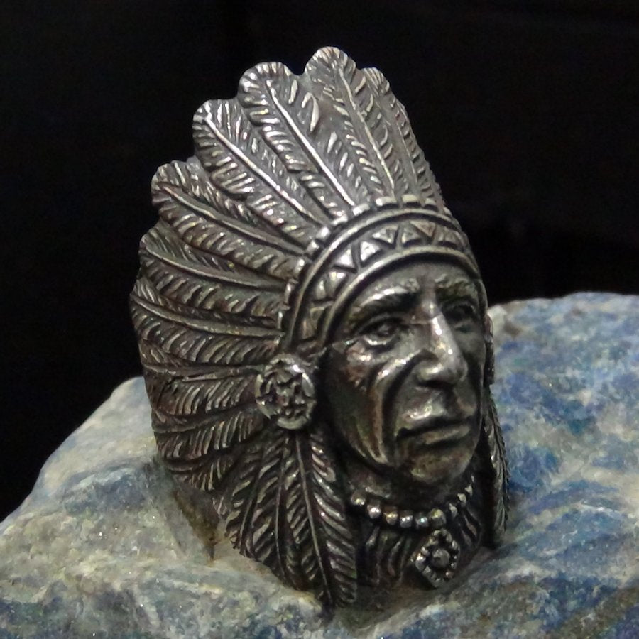 Bague Chef Indien en Argent Massif