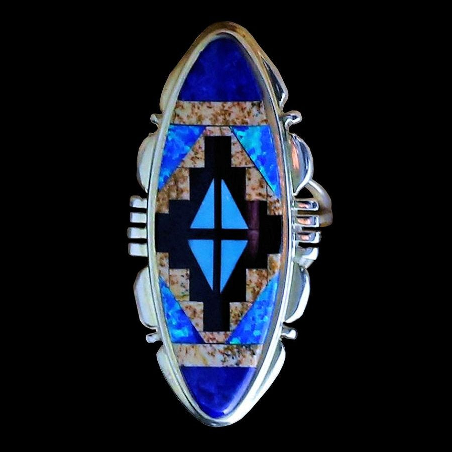 Bague Amérindienne Ovale, Symbole Navajo