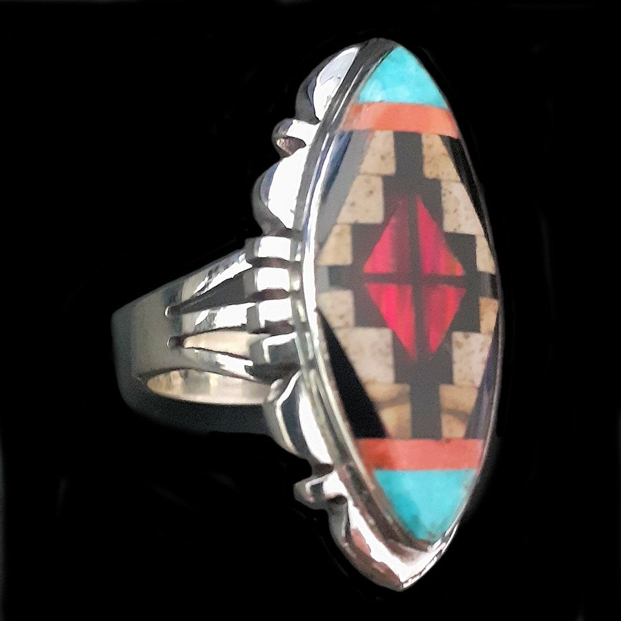 Bague Amérindienne Ovale, Symbole Navajo