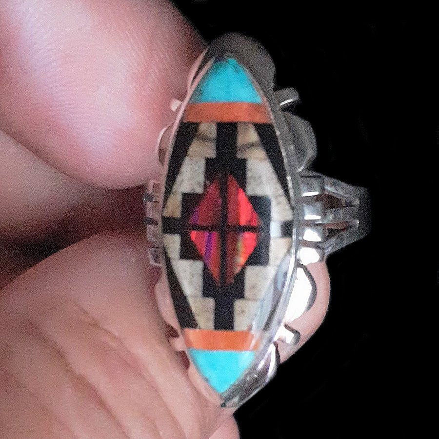Bague Amérindienne Ovale, Symbole Navajo
