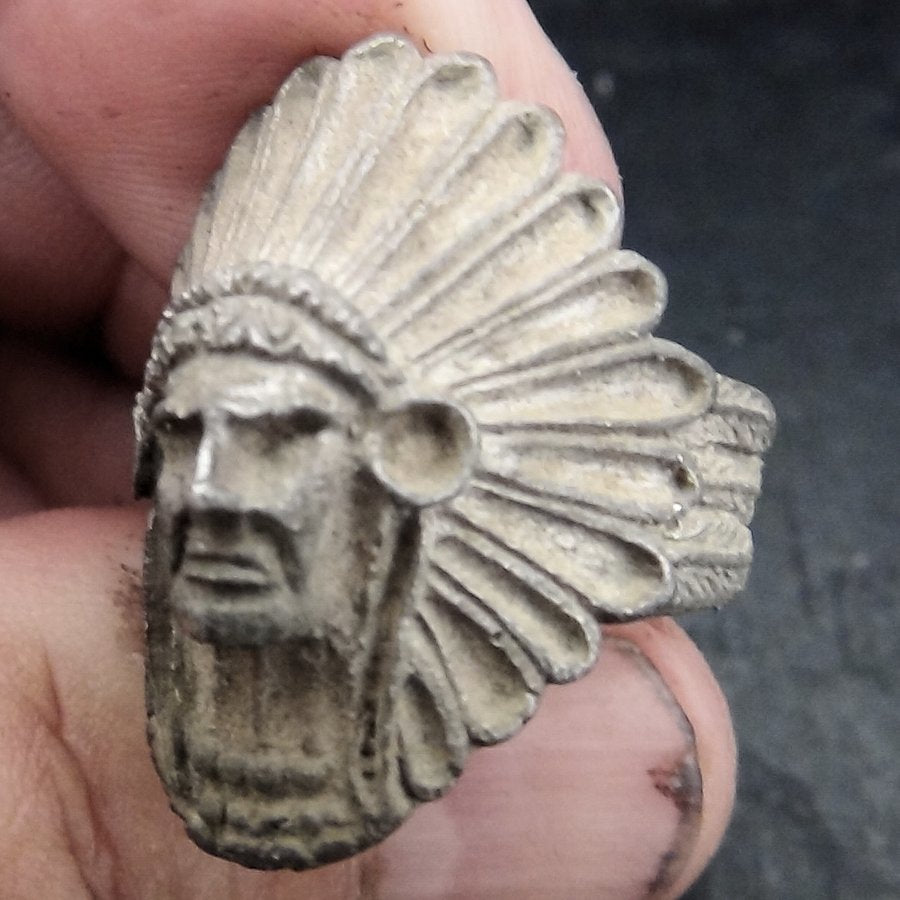 Bague Chef Indien en Argent, Couleurs Au Choix