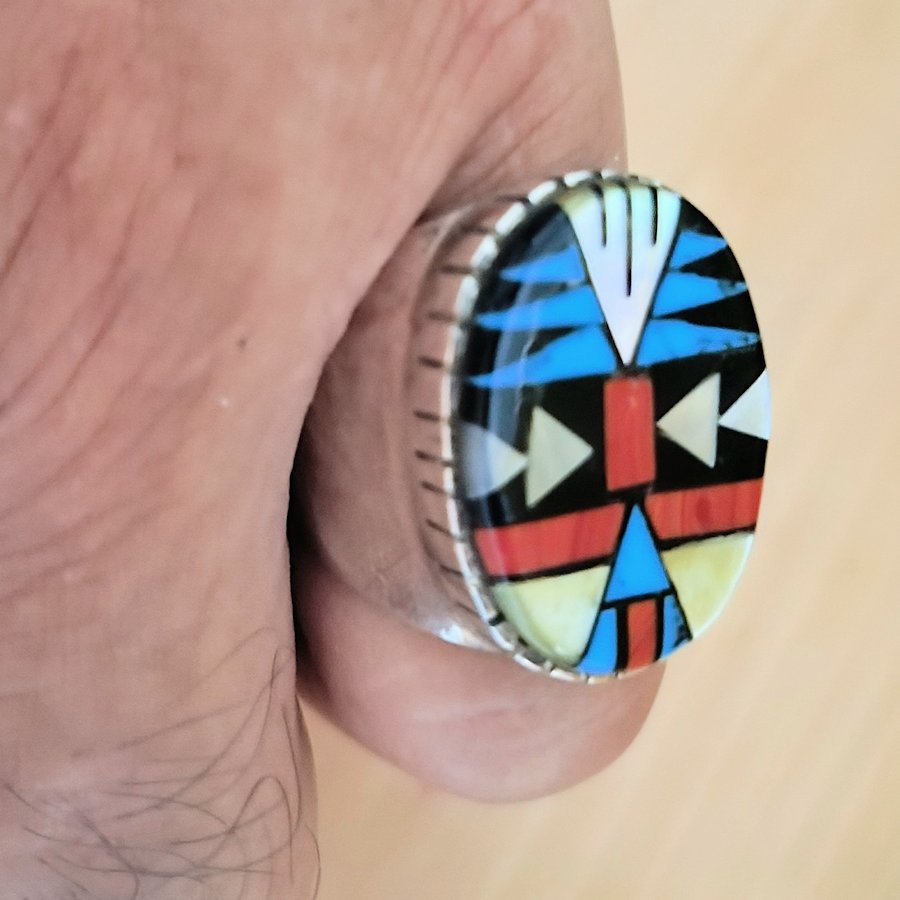 Bague Symbole Navajo en Argent Taille 10 USA