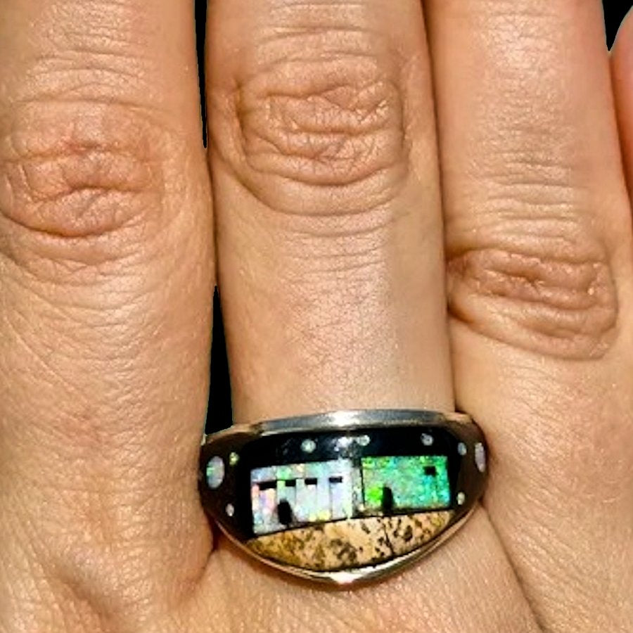 Anneau, Alliance, Bague de Couple en Argent, Pueblo