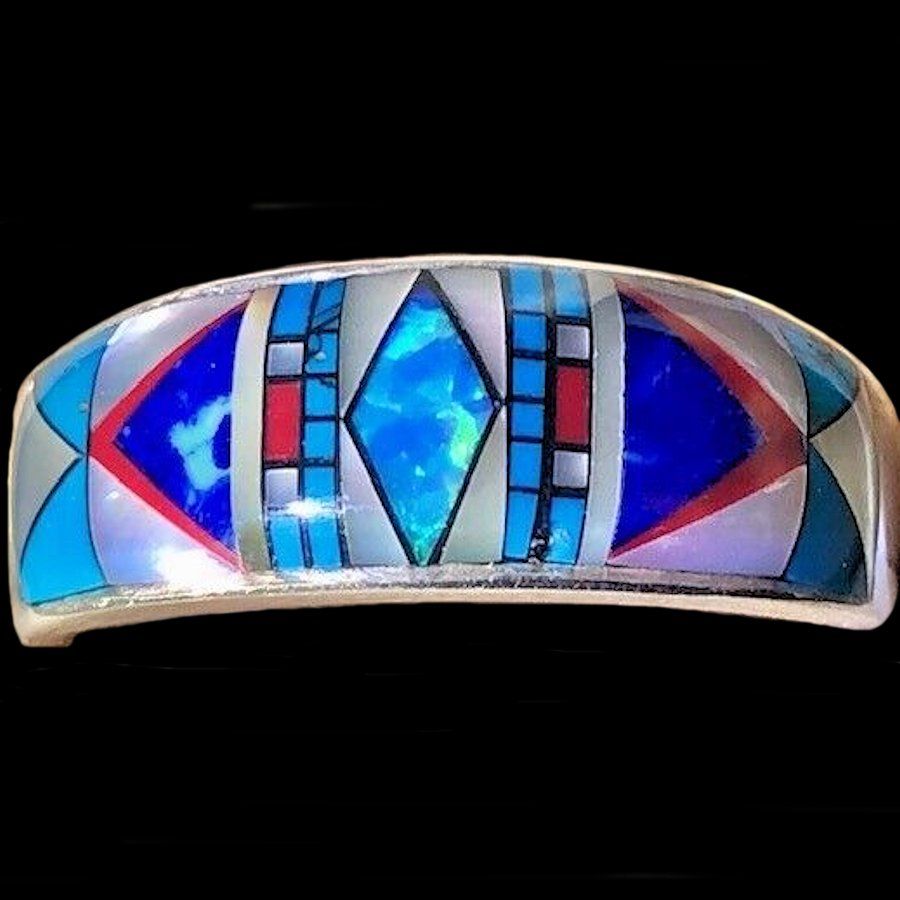 Anneau Zuni Micro Inlay Multicolores