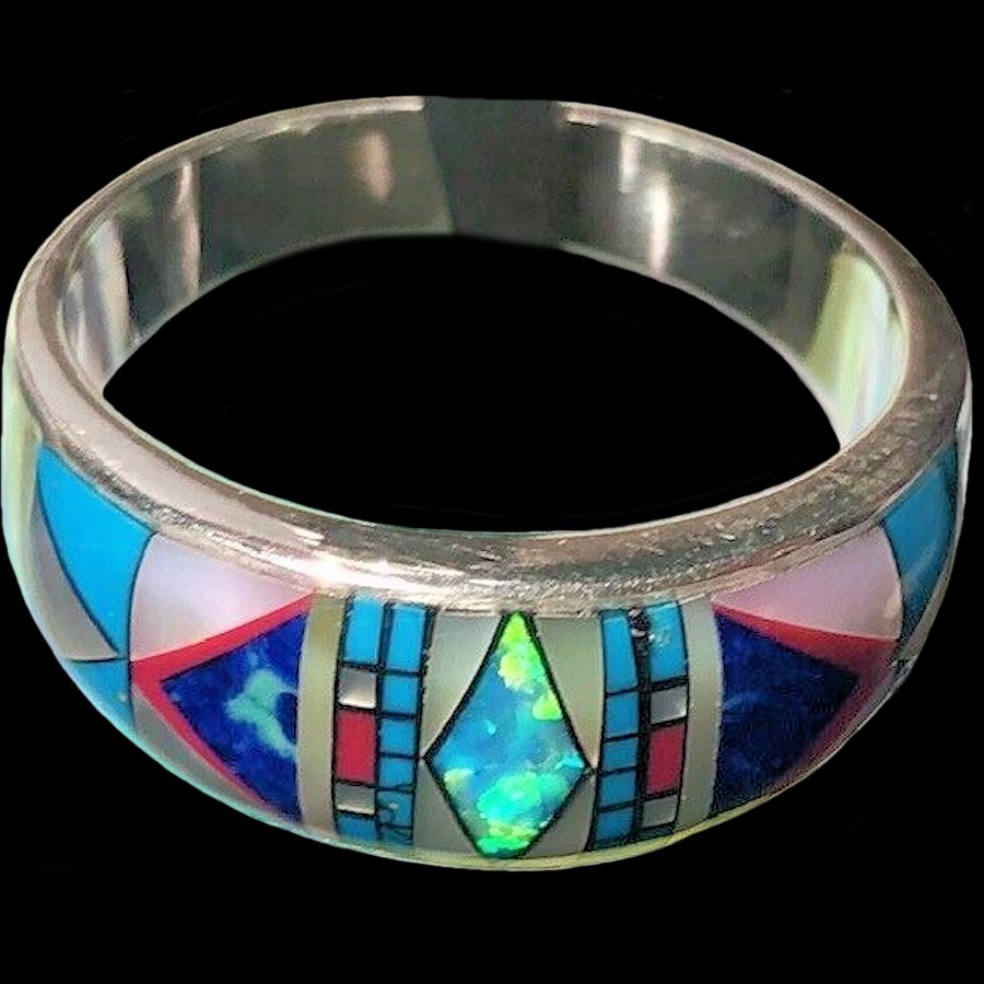 Anneau Zuni Micro Inlay Multicolores