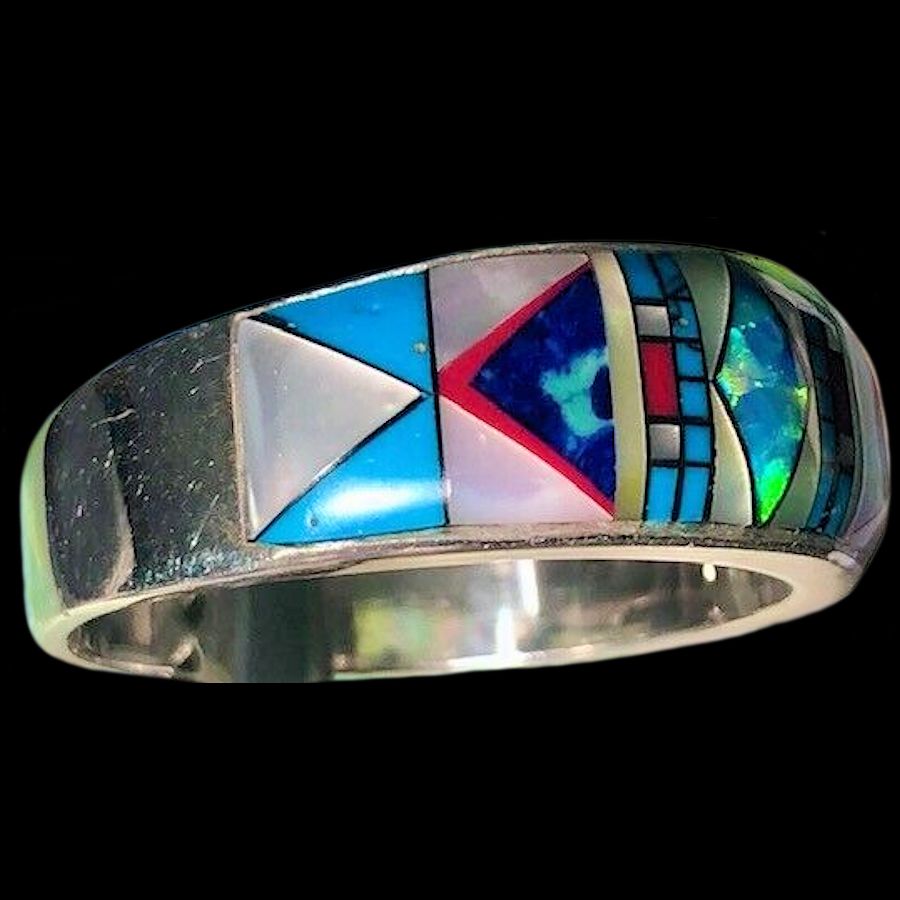 Anneau Zuni Micro Inlay Multicolores