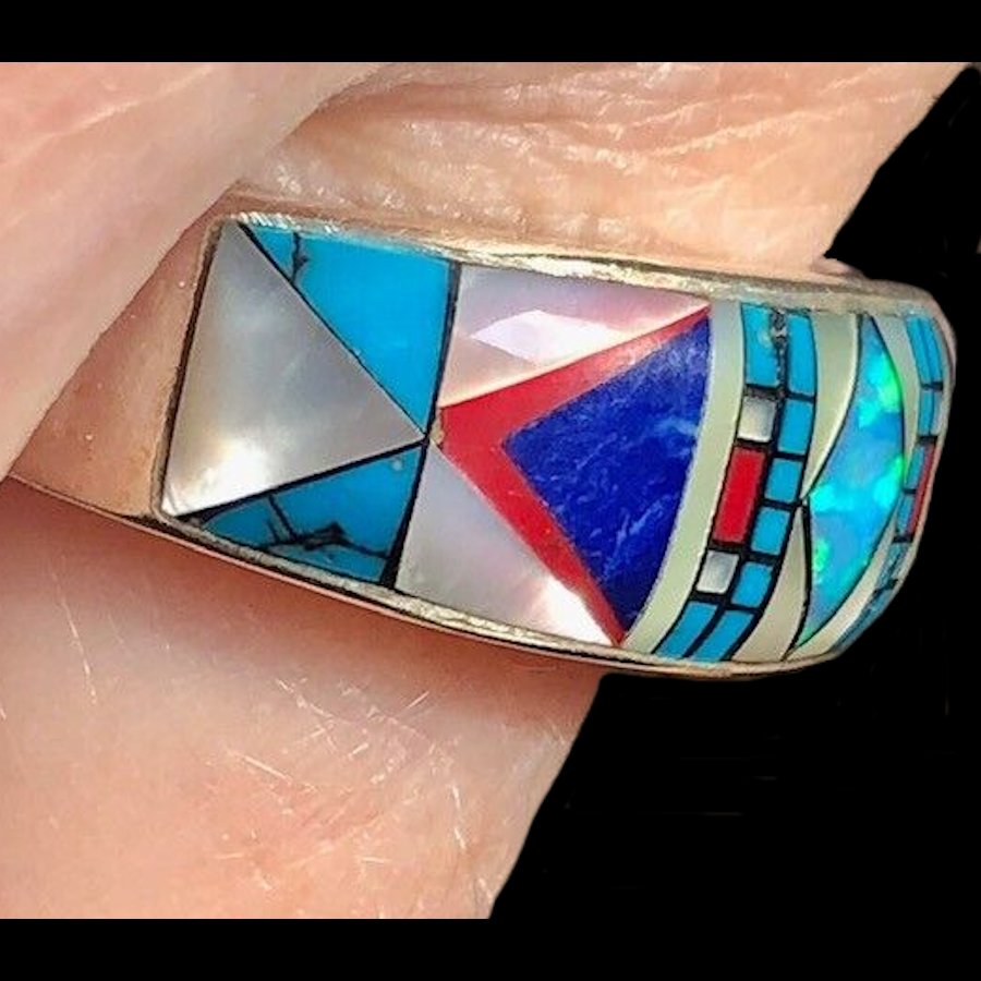 Anneau Zuni Micro Inlay Multicolores