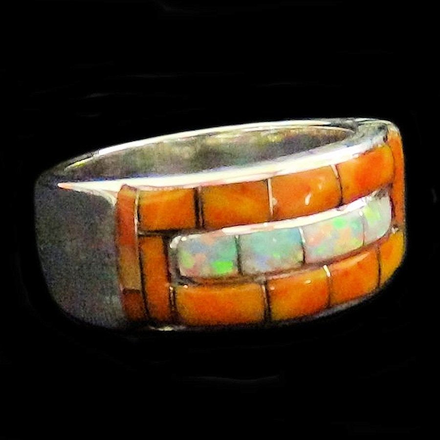 Anneau Navajo Opale &amp; Spondylus