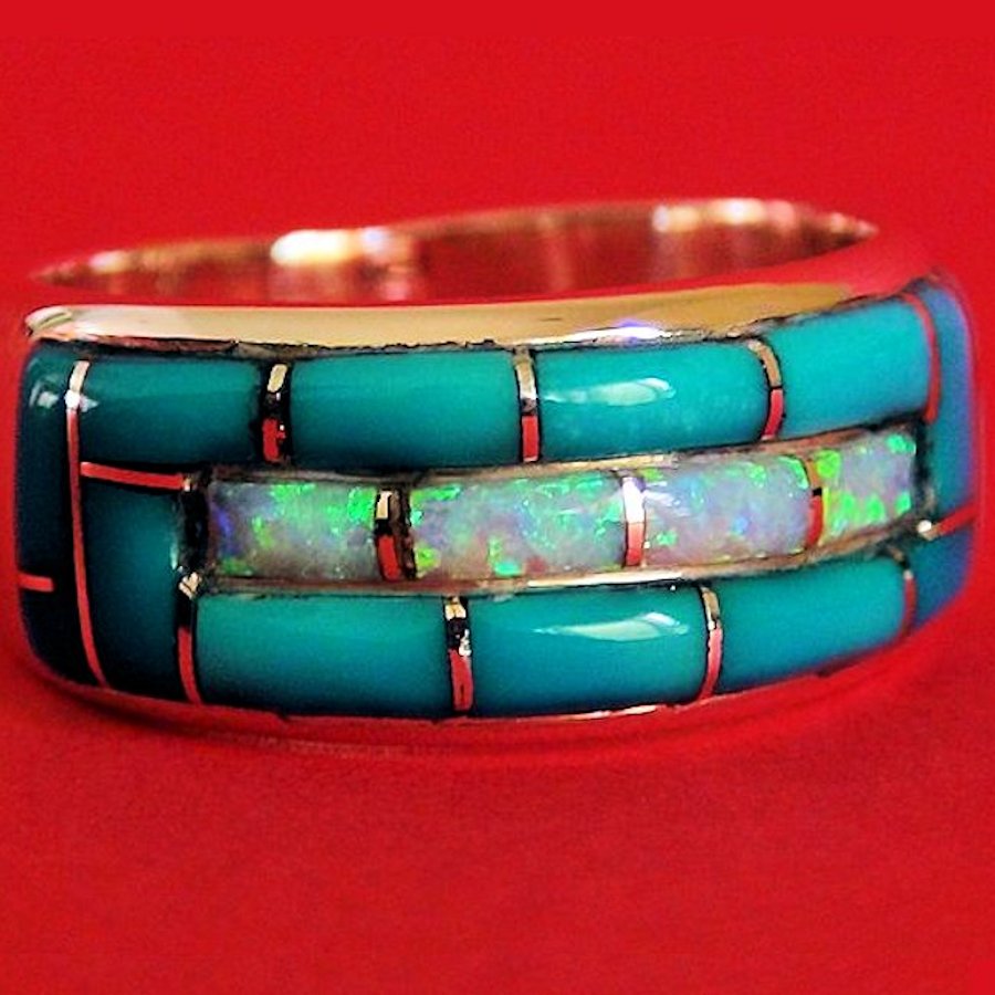 Anneau Navajo Opale &amp; Turquoise