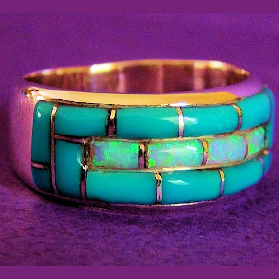 Anneau Navajo Opale &amp; Turquoise