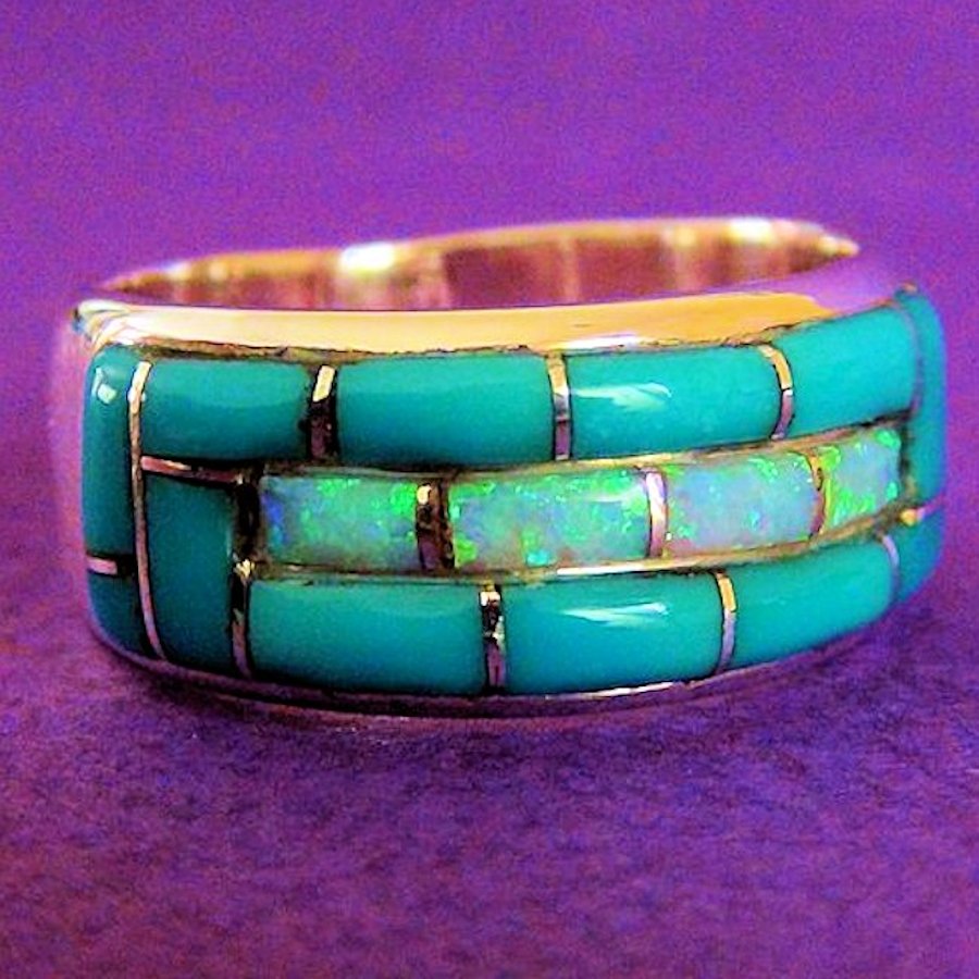 Anneau Navajo Opale &amp; Turquoise