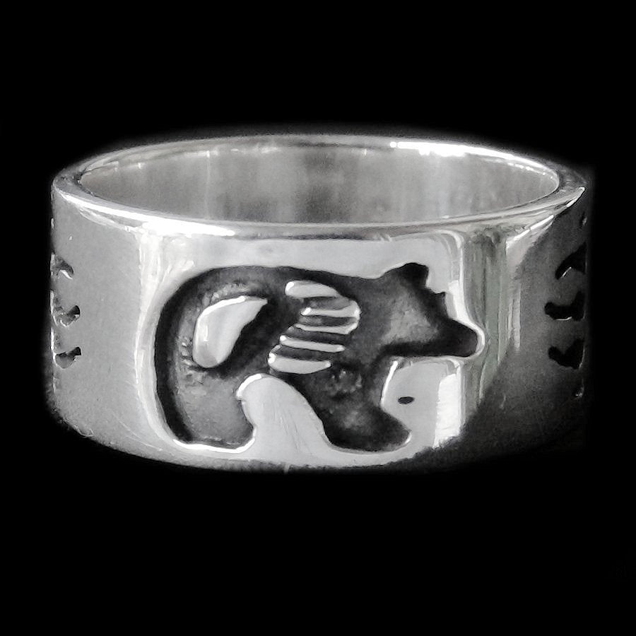 Anneau en Argent Ours, Pour Homme ou Pour Femme
