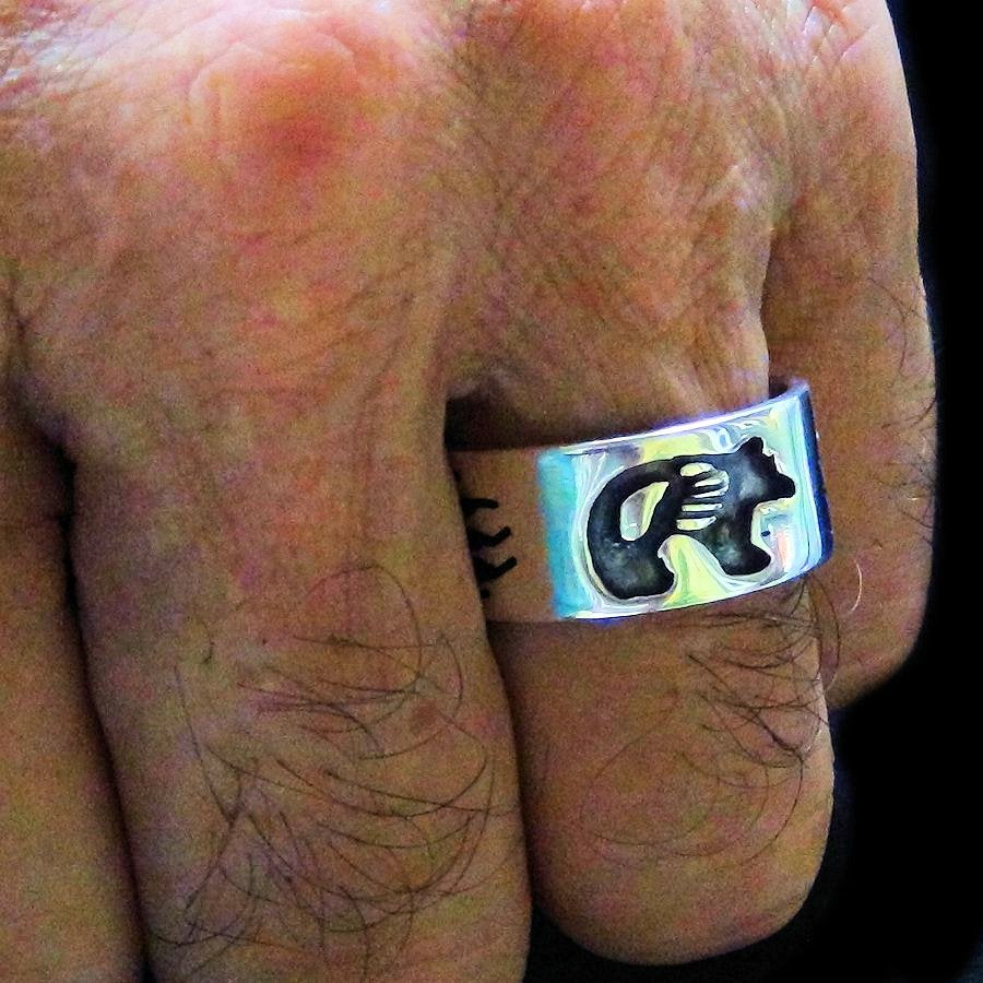 Anneau en Argent Ours, Pour Homme ou Pour Femme