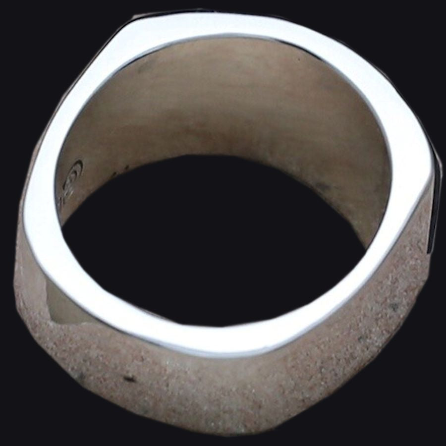 Anneau Zuni, Micro Inlay Turquoise, Lapis Lazuli et Blacktab Shell