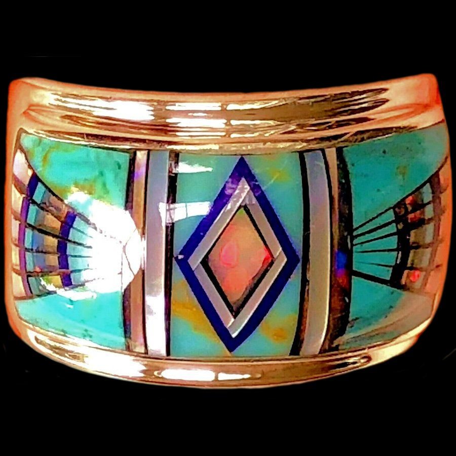 Anneau Amérindien Symbole Navajo, Micro Inlay