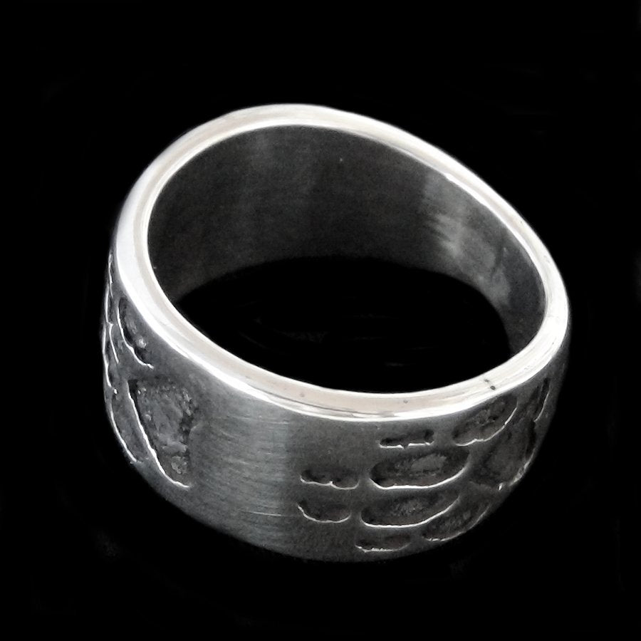 Anneau Empreintes de Loup en Argent et Pierre, Couleur au Choix