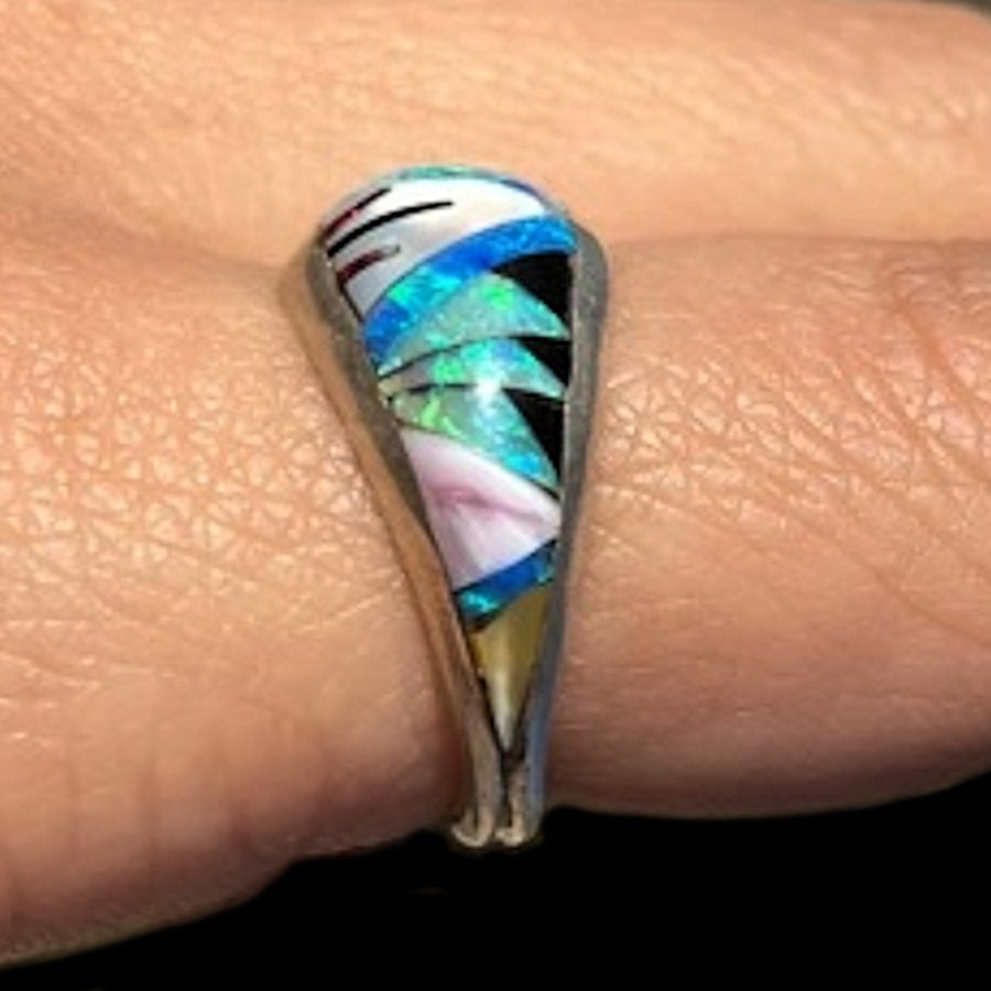Anneau Zuni Micro Inlay en Argent