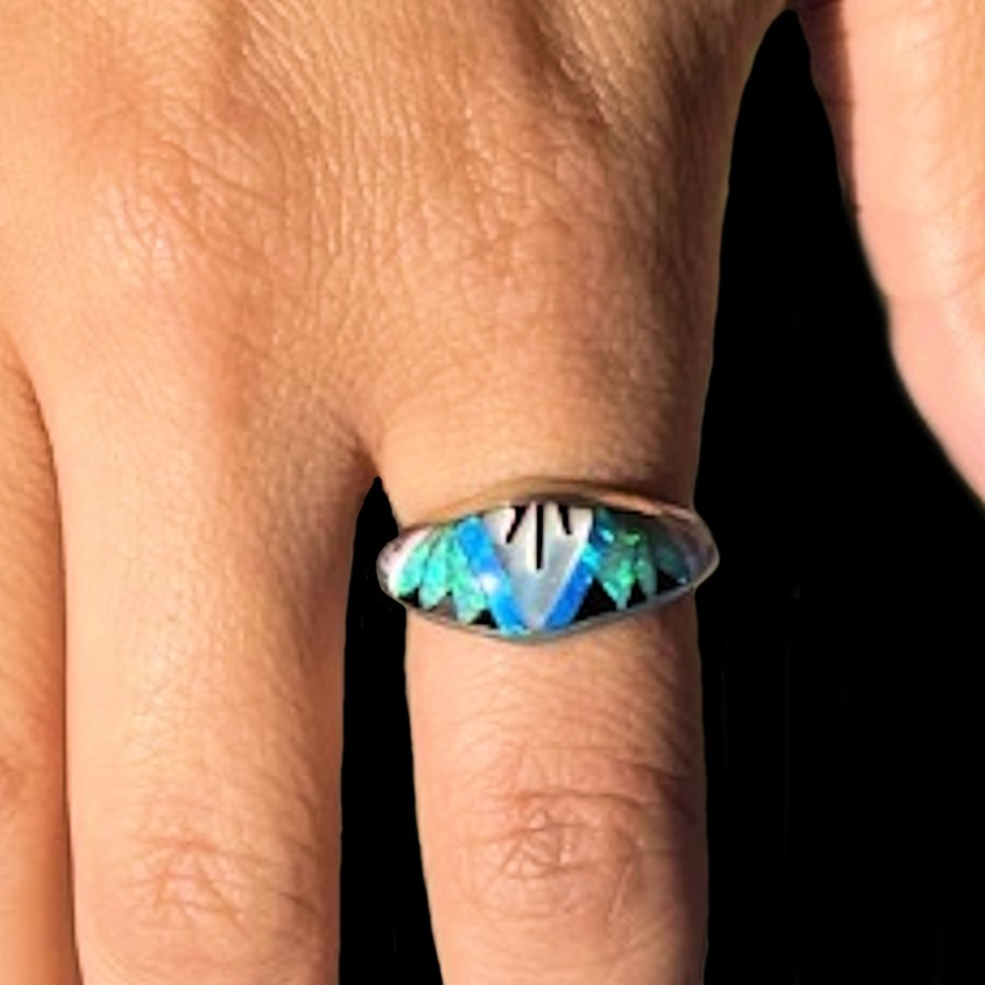 Anneau Zuni Micro Inlay en Argent