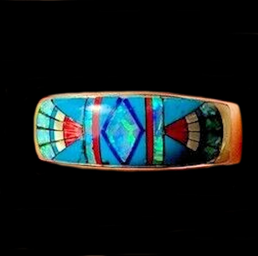 Anneau Zuni Micro Inlay Multicolores