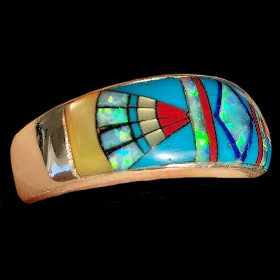 Anneau Zuni Micro Inlay Multicolores