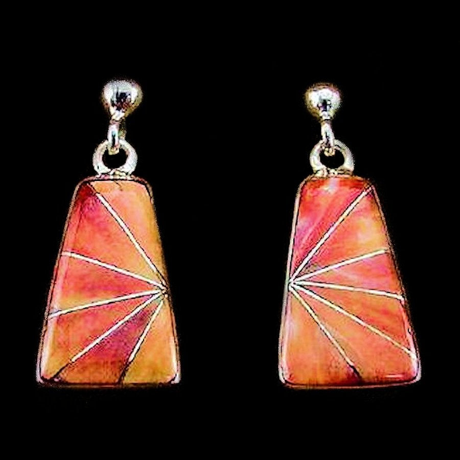 Boucles d'Oreilles Navajo Argent Rayon de Soleil Couleur au Choix